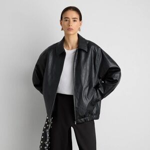 Oak + Fort Vegan Leather Bomber Jacket